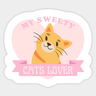 I Love My Sweety Cat Sticker